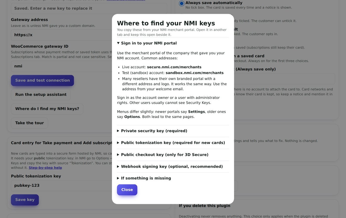 “Where do I find my NMI keys?”
