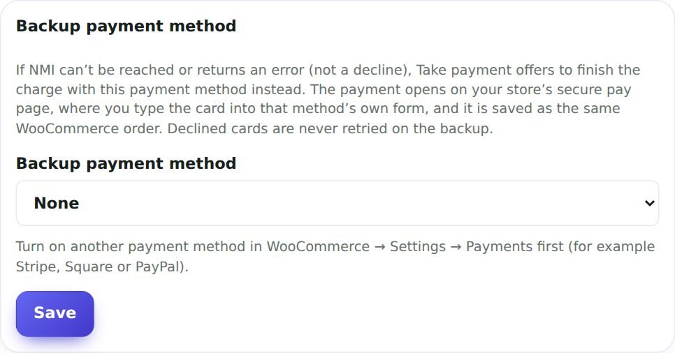 Backup payment method