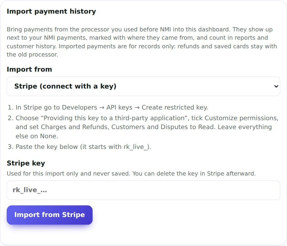 Import your payment history