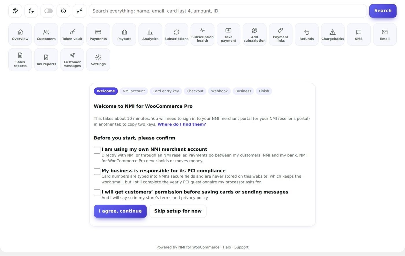 Setup assistant, guide and tour